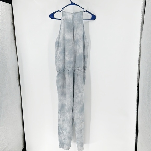 Cloth & Stone dip died tie dye blue light weight summer sleeveless jumpsuit - Picture 9 of 13